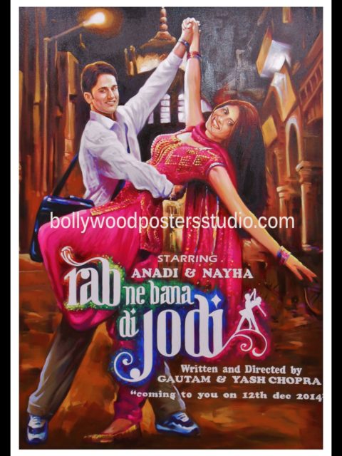 Bollywood poster save the date cards