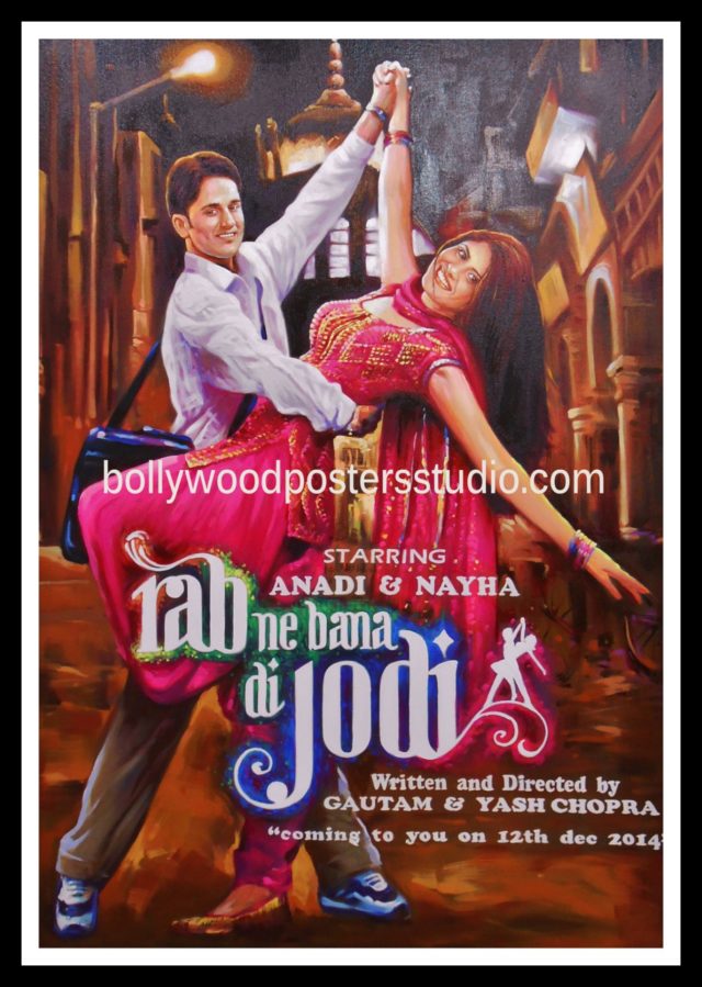 Bollywood poster save the date cards