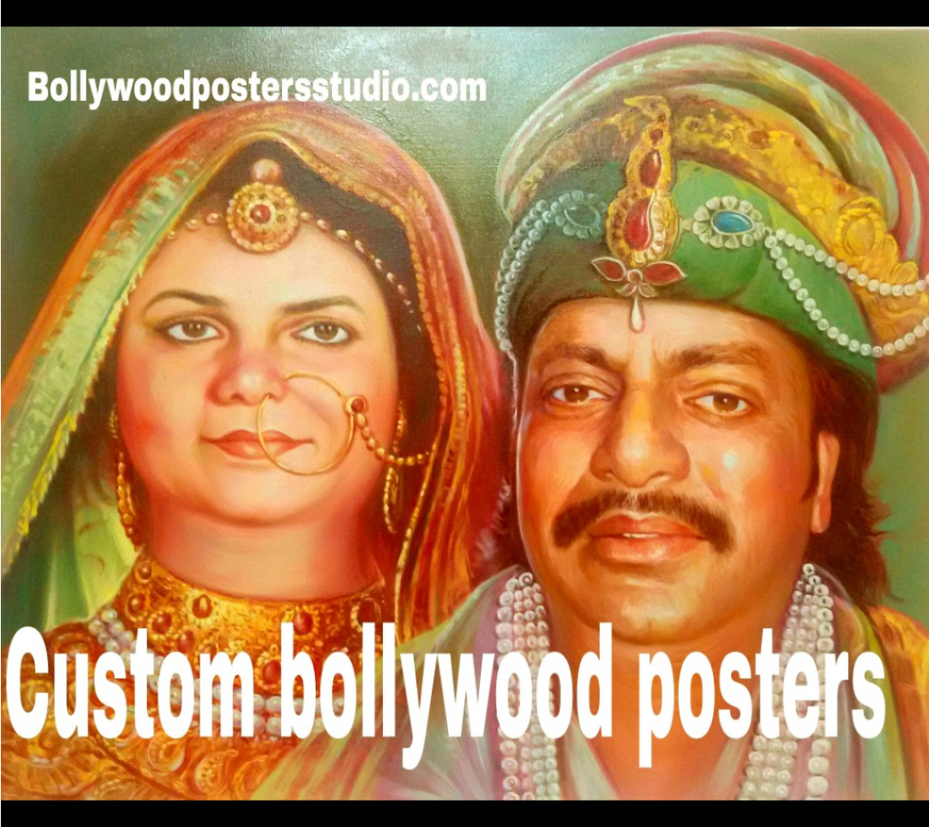 Custom online Bollywood poster or hand painted portrait - The fusion of photo and Bollywood poster