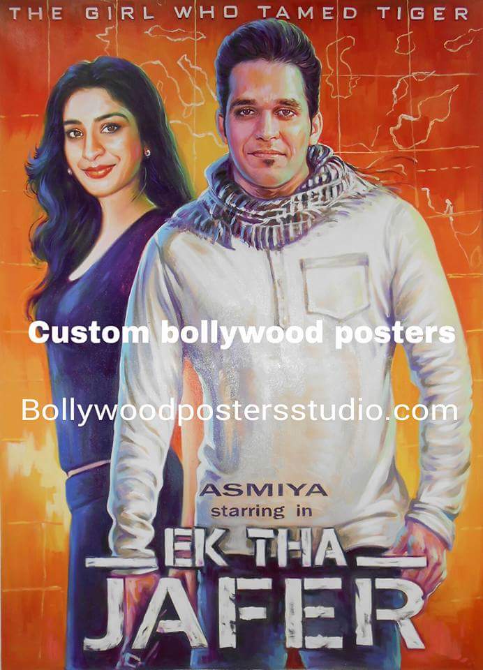 Hand painted Bollywood custom posters for couple