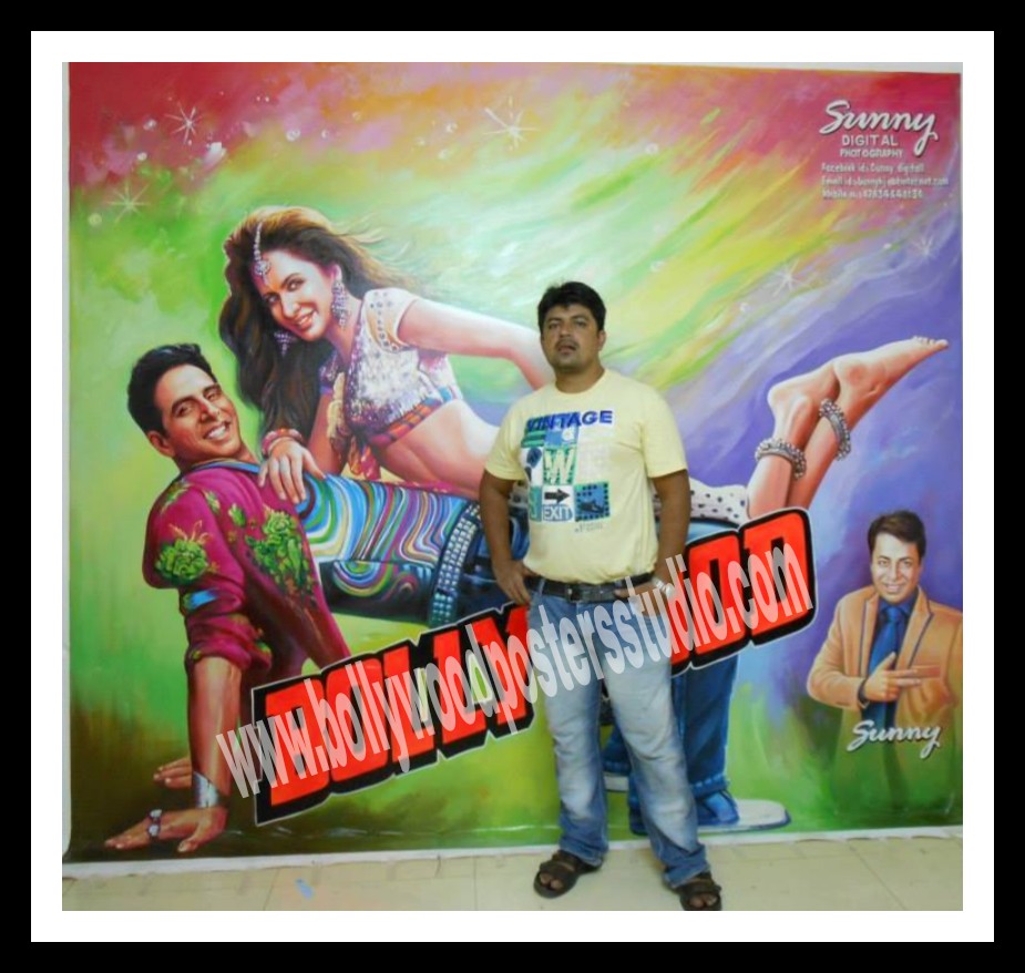 Hand painted Hindi movie billboard poster painter Mumbai