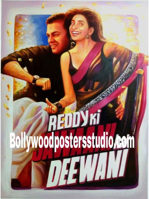 Hand painted custom Bollywood poster art