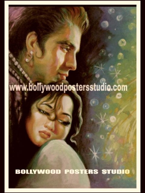 Hand painted old Indian classic movie poster