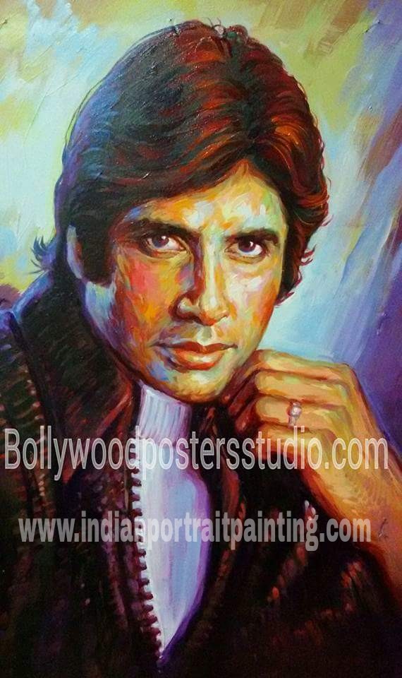 Hand painted Bollywood style portrait