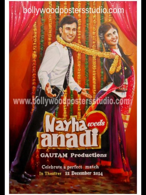 Personalized customized save the date Bollywood poster