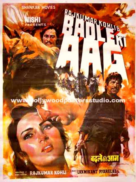 Hand painted bollywood movie posters Badle ki aag