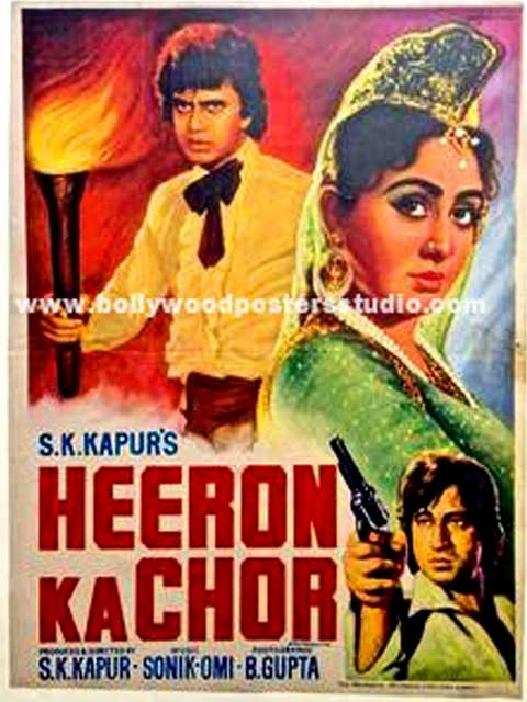 Hand painted bollywood movie posters Heeron ka chor