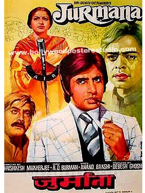 Hand painted bollywood movie posters Jurmana - Amitabh bachchan