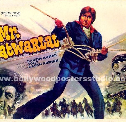 Hand painted bollywood movie posters Mr.natwarlal - Amitabh bachchan