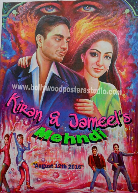 Customise Bollywood mehandi / sangeet invitation poster
