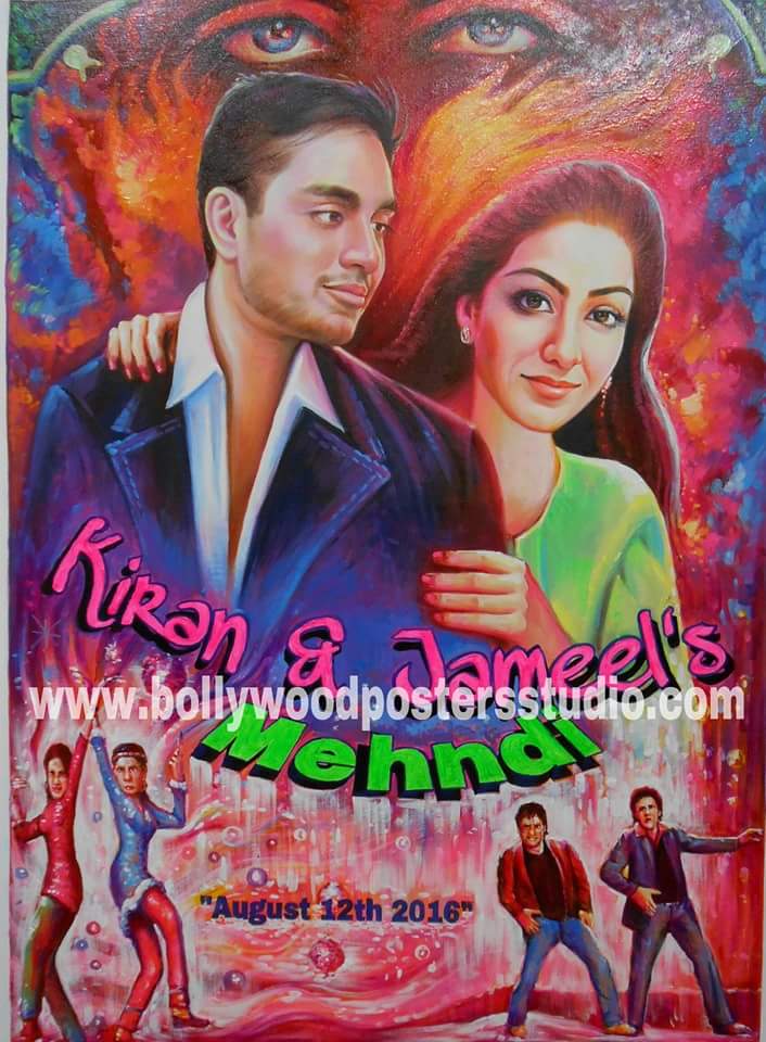 Customise Bollywood mehandi / sangeet invitation poster