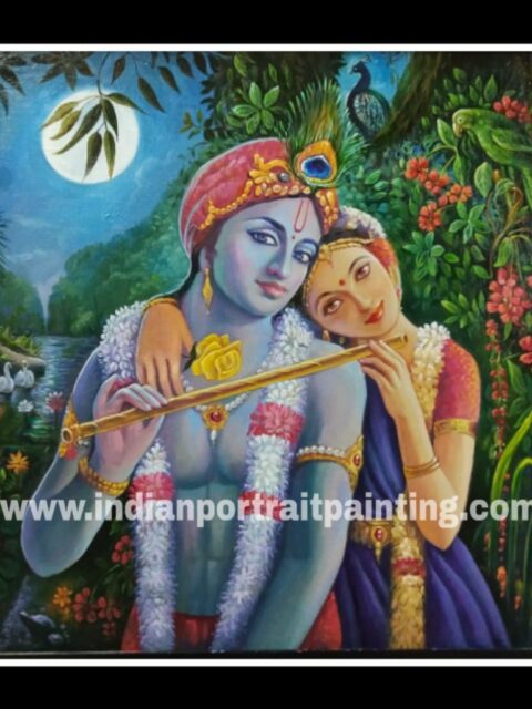 Radha krishna - Best hand painted painters on canvas