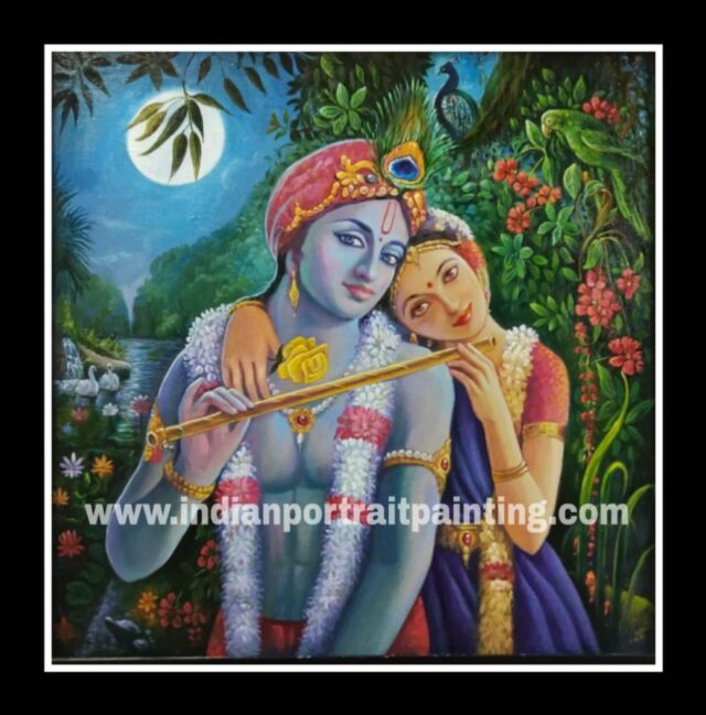 Radha krishna - Best hand painted painters on canvas