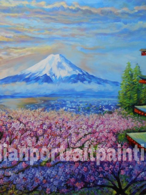 Best paintings and artist for home decor on oil canvas - Japanese cherry blossom reproduction