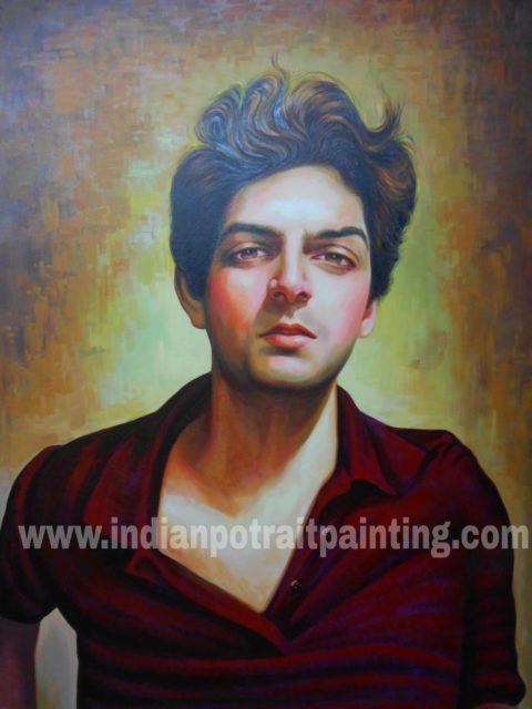 Hand painted custom oil canvas portrait