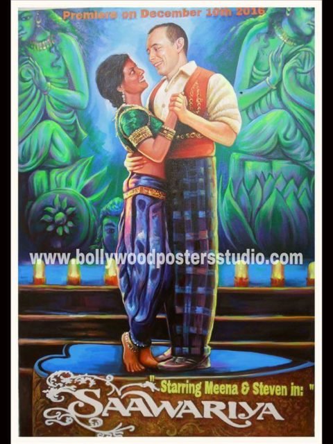 Custom bollywood posters paints on canvas