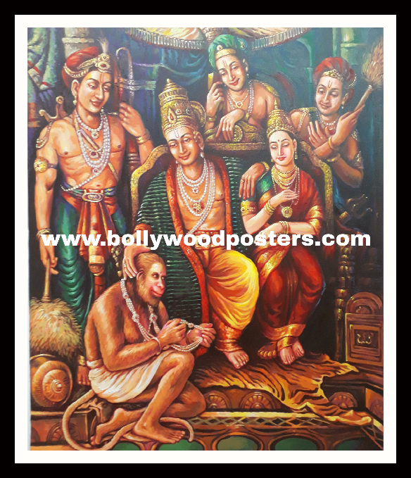 Ram seeta hanuman hand painted reproduction