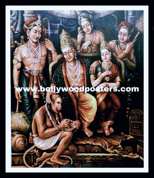 Ram seeta hanuman hand painted reproduction