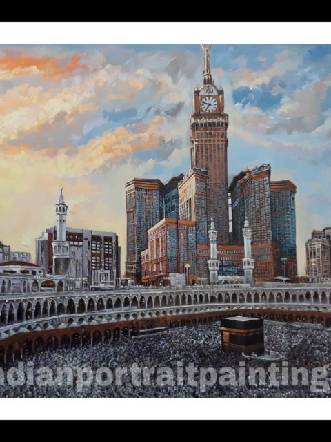 Mecca painting on oil canvas