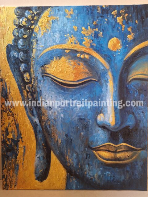 Buddha knife oil painting