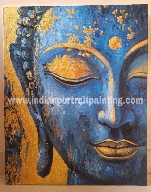 Buddha knife oil painting