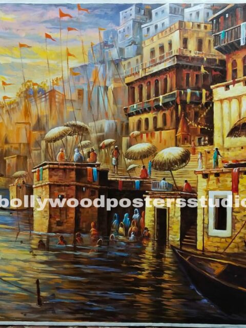 Varanasi painting on oil canvas