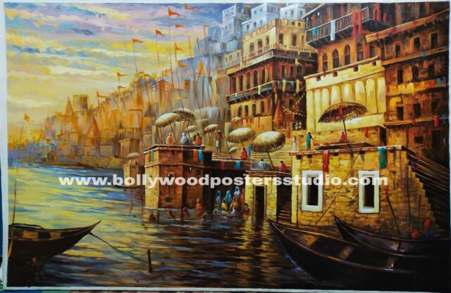 Varanasi painting on oil canvas