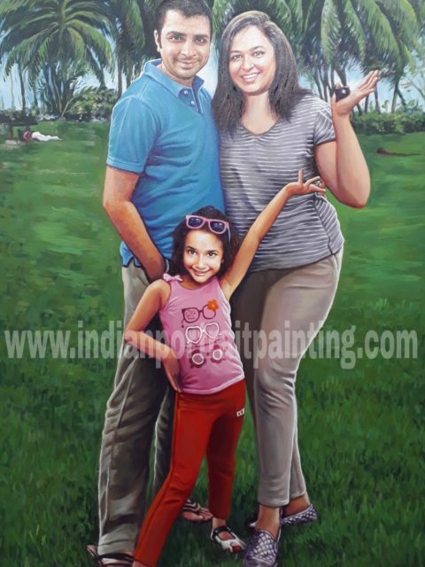 Make your own family portrait on canvas from photo