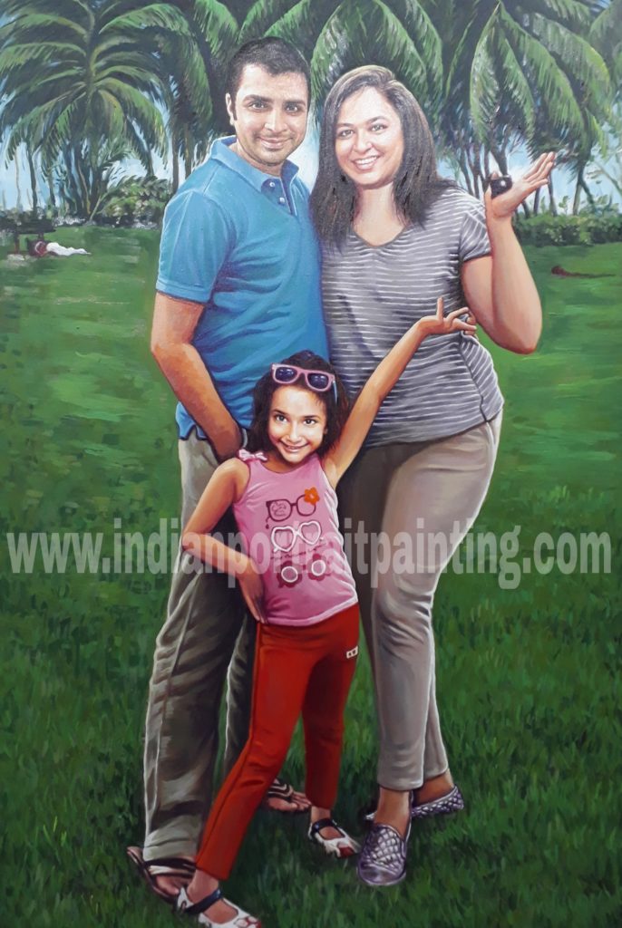 Make your own family portrait on canvas from photo Bollywood Poster