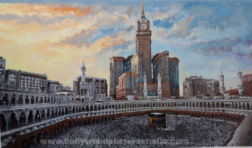 Mecca painting on oil canvas