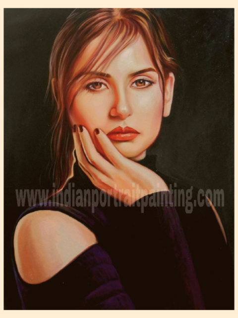 Realistic hand painted original portraits on canvas
