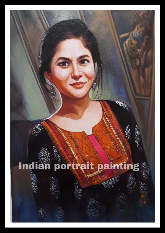 photo to custom made oil portrait painting