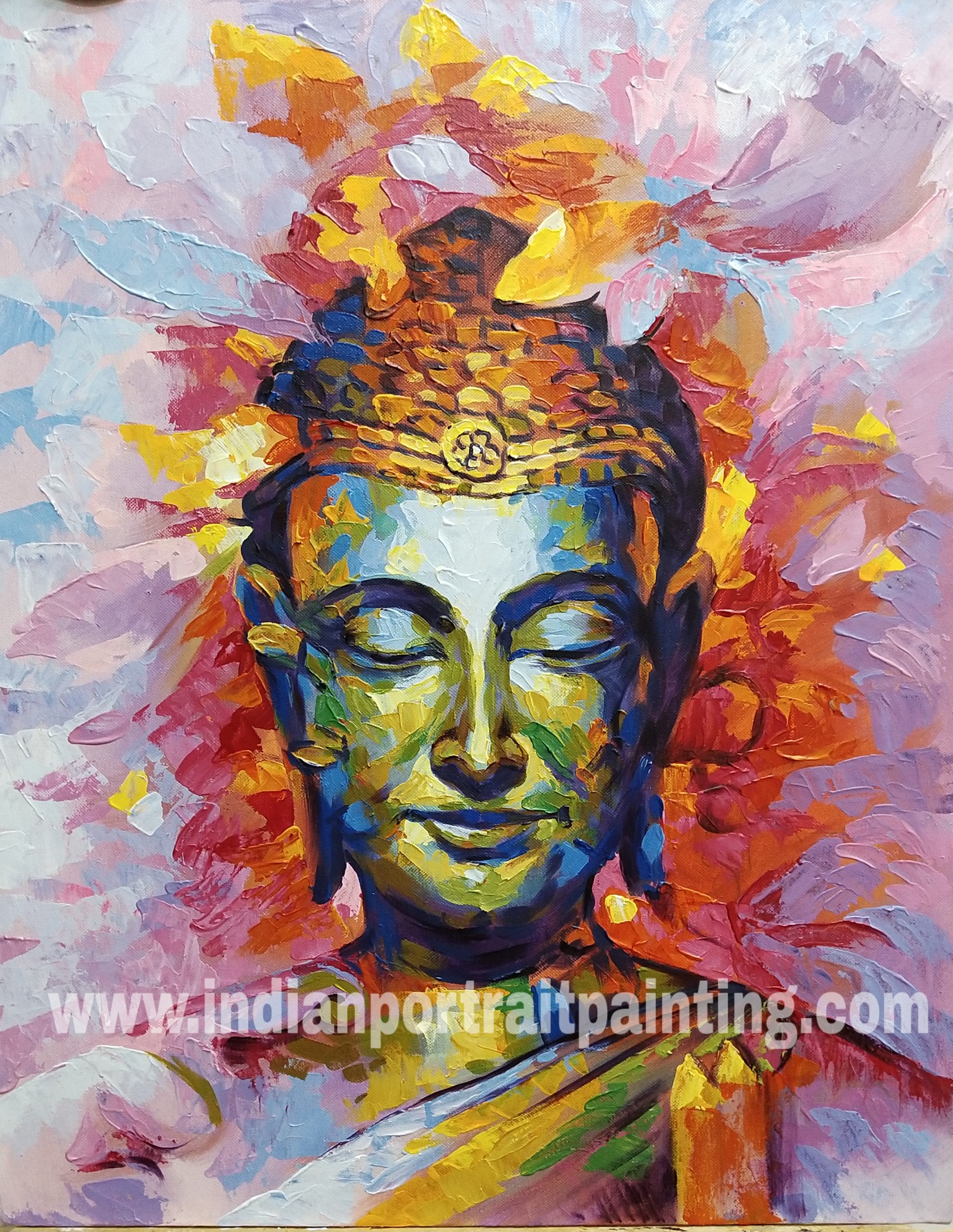 Buddha oil painting for sale - knife art