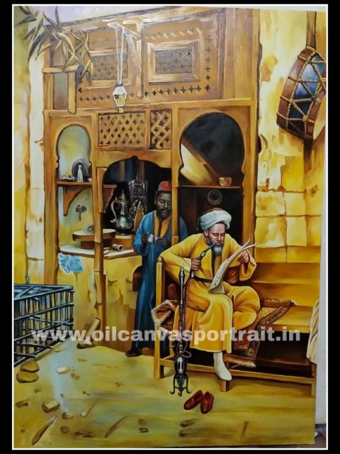 Canvas hand painted art arabian oil painting