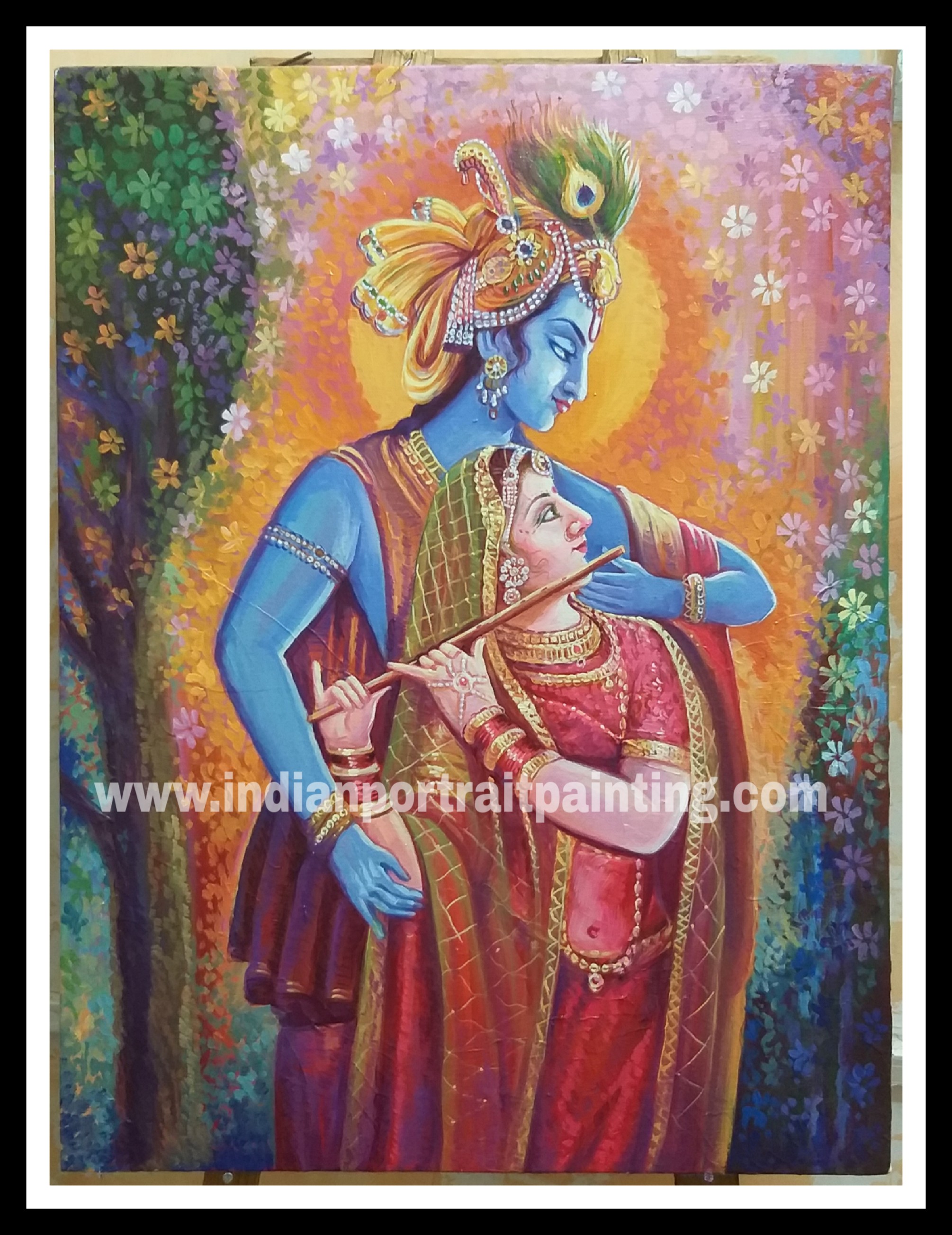 Canvas oil paintings for sale - Radha Krishna