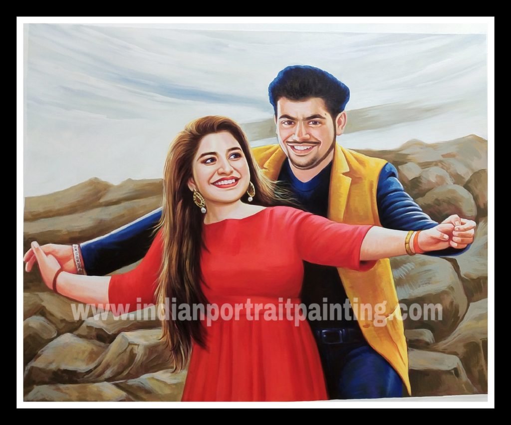 Convert photo to oil canvas painting Bollywood Poster Studio