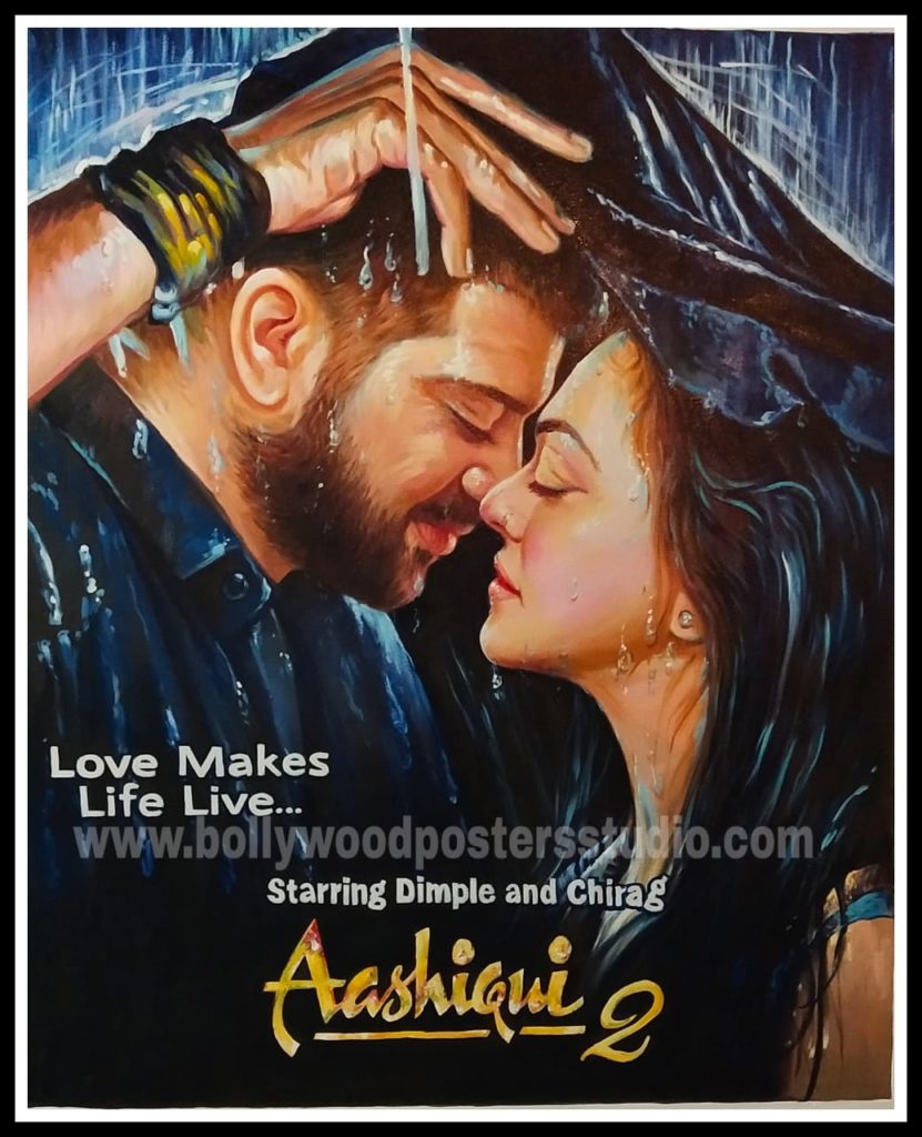 Custom made selfie poster for wedding in bollywood theme