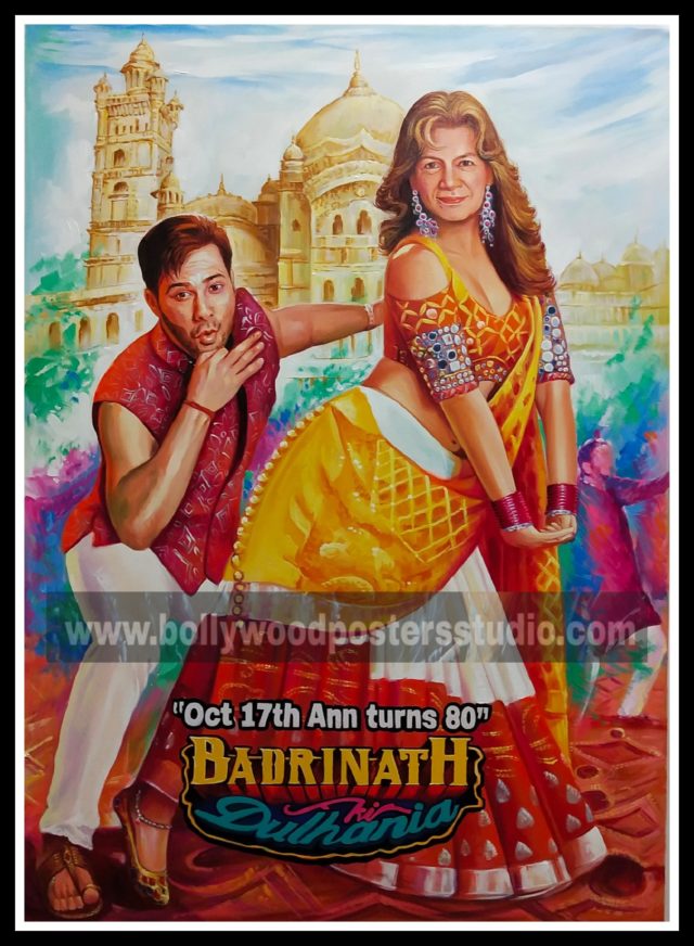 Hand painted poster with bollywood actors