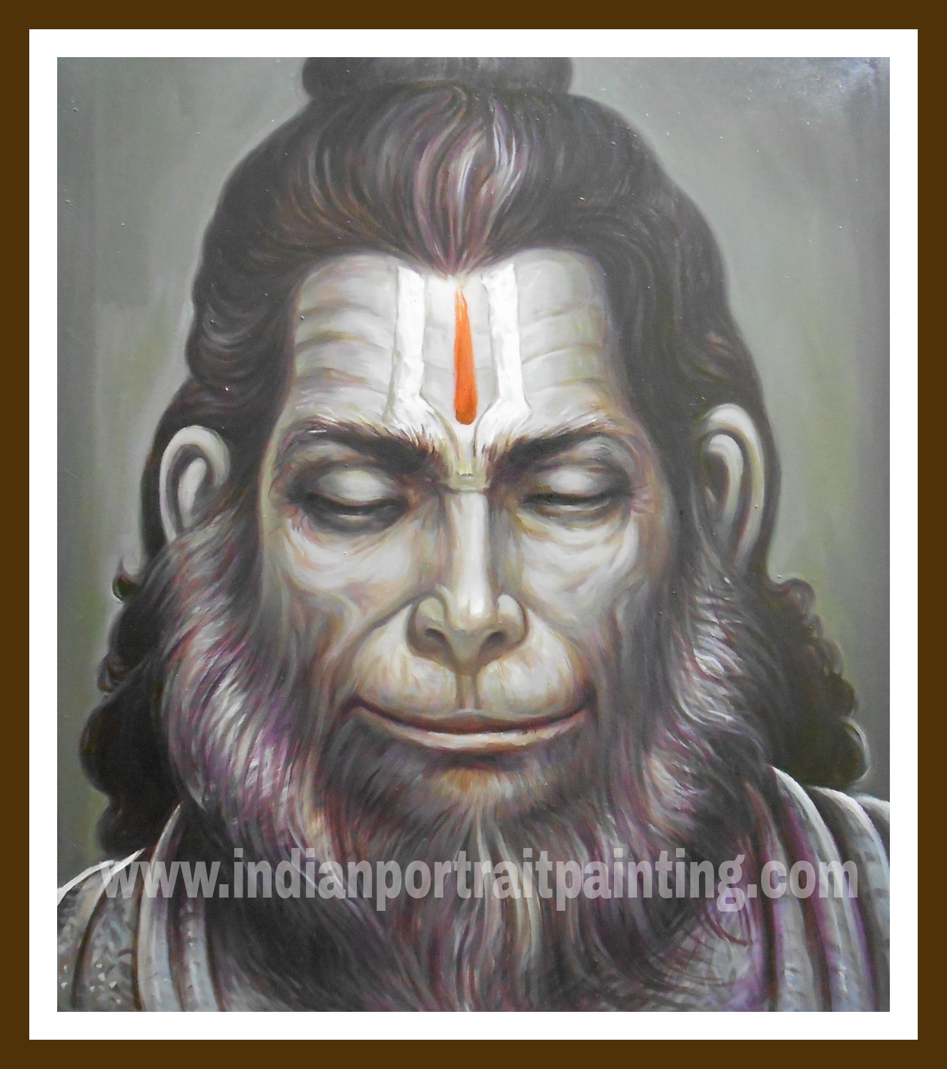 Oil on canvas Hanuman face paintings