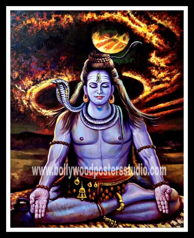 Oil painting of lord shiva