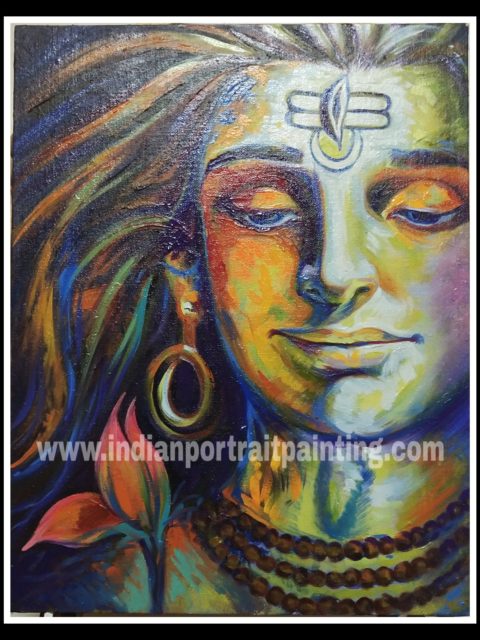 Oil paintings of lord shiva - contemporary art gallery