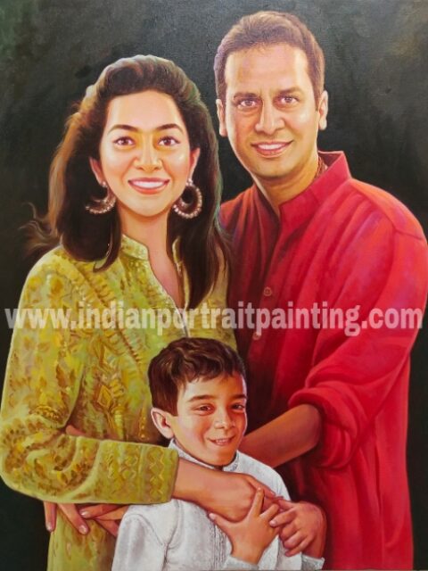 Portrait paintings for family