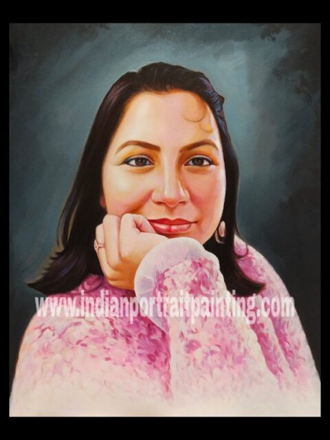 Gift portrait painting for wife