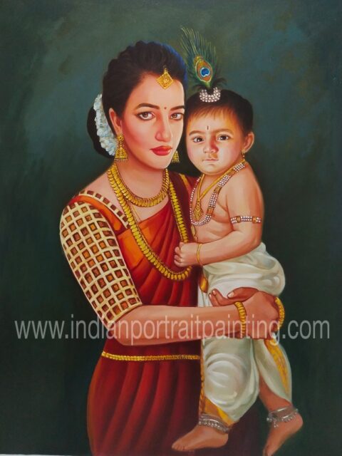 Traditional art indian portrait painting
