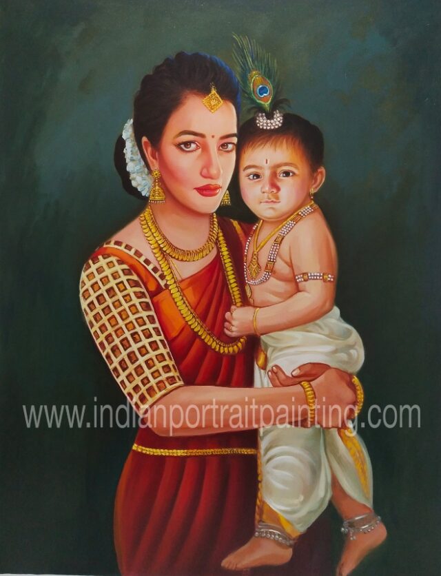 Traditional art indian portrait painting